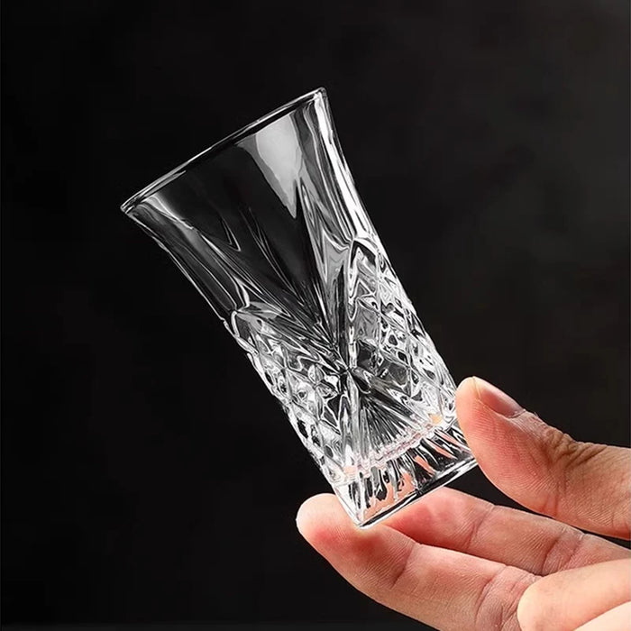 Diamond Cut Crystal Shot Glasses – Set of 6