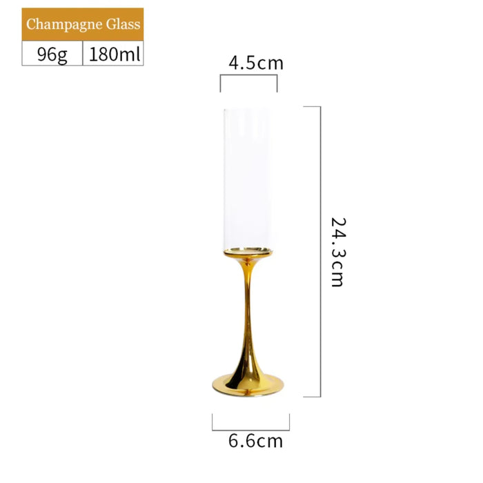 Gold-Plated Crystal Stemware – 2 Styles: Champagne or Wine