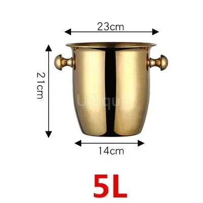 Gold & Silver Stainless Steel Ice Bucket Collection – 28 Variants for Wine, Champagne & More