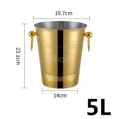 Gold & Silver Stainless Steel Ice Bucket Collection – 28 Variants for Wine, Champagne & More