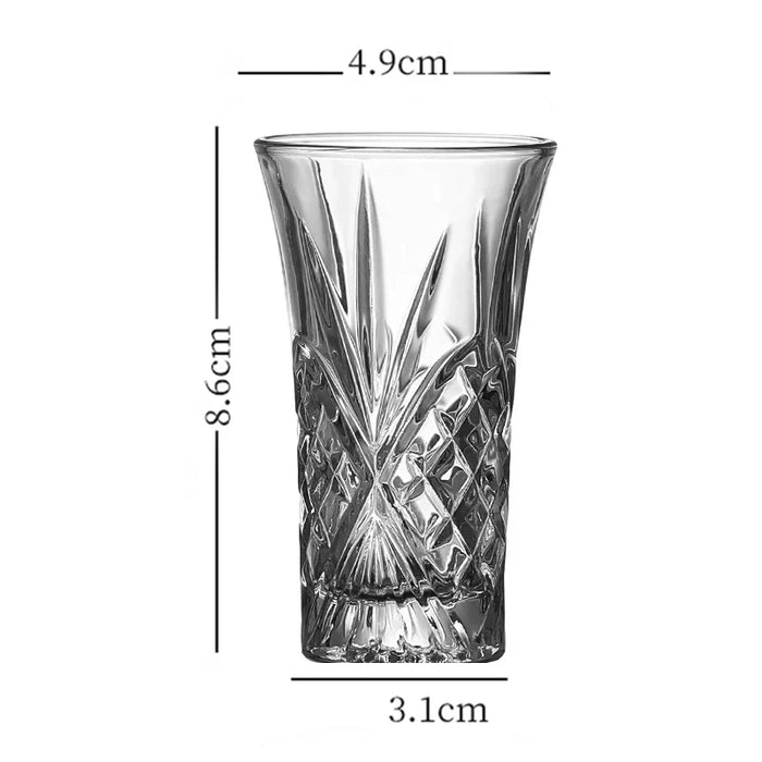 Diamond Cut Crystal Shot Glasses – Set of 6