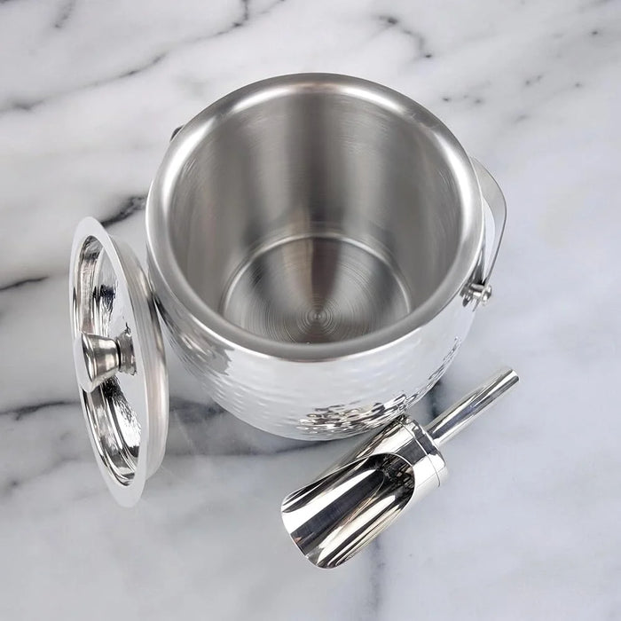 3QT Stainless Steel Insulated Ice Bucket with Lid and Scoop