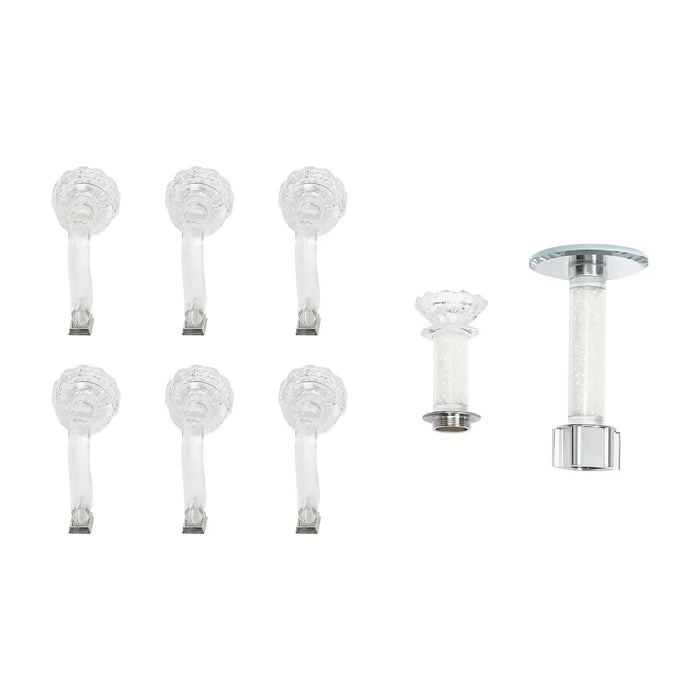 7-Arm Crystal Glass Candelabra – Taper Candle Holder