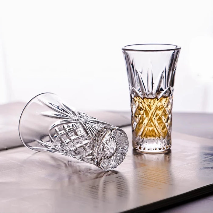 Diamond Cut Crystal Shot Glasses – Set of 6