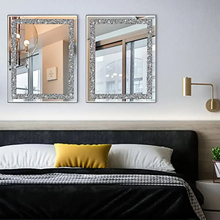Crystal Inlay Accent Wall Mirror – 16"x20"