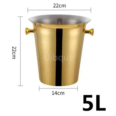 Gold & Silver Stainless Steel Ice Bucket Collection – 28 Variants for Wine, Champagne & More