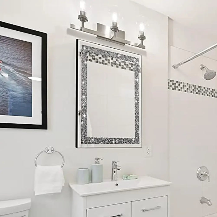 Crystal Inlay Accent Wall Mirror – 16"x20"