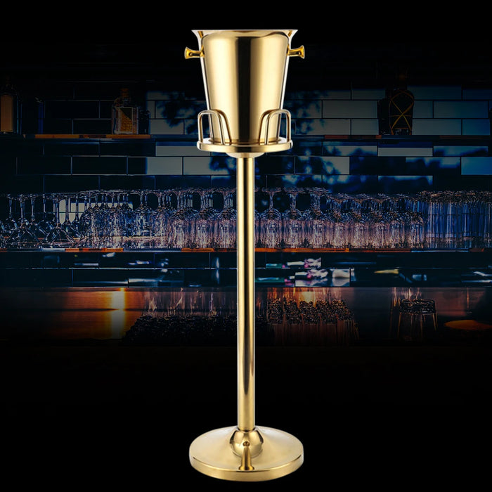 Free-Standing Gold Stainless Steel Wine & Champagne Ice Bucket – 5L Capacity