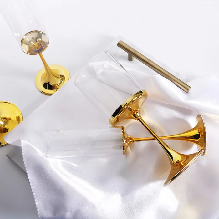 Gold-Plated Crystal Stemware – 2 Styles: Champagne or Wine