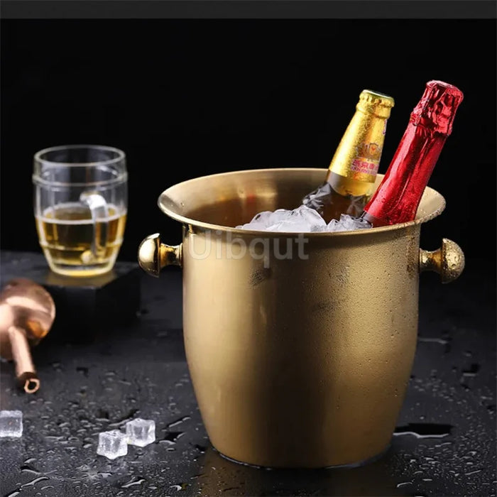 Gold & Silver Stainless Steel Ice Bucket Collection – 28 Variants for Wine, Champagne & More