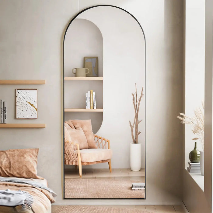 71"x26" Full Length Arched Body Mirror — Available in Black or Gold