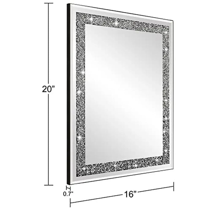 Crystal Inlay Accent Wall Mirror – 16"x20"