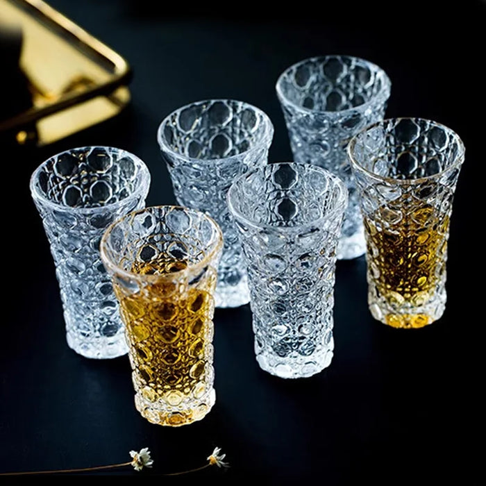 Diamond Cut Crystal Shot Glasses – Set of 6