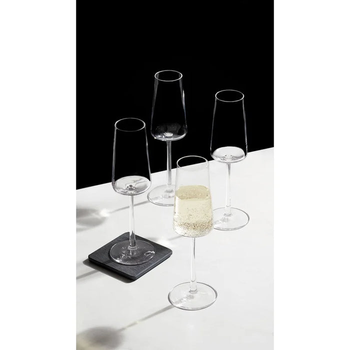 Crystal Clear Flared Champagne Flutes - 8 ounce, Set of 4
