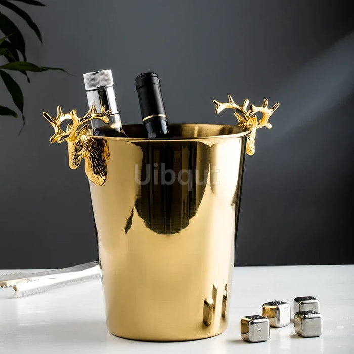 Stainless Steel Wine & Champagne Ice Bucket – 5L Capacity, Comes in Gold or Silver