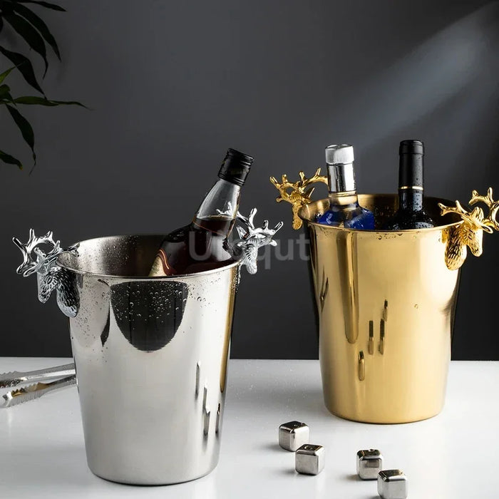 Stainless Steel Wine & Champagne Ice Bucket – 5L Capacity, Comes in Gold or Silver