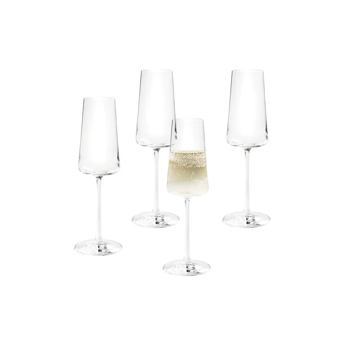Crystal Clear Flared Champagne Flutes - 8 ounce, Set of 4