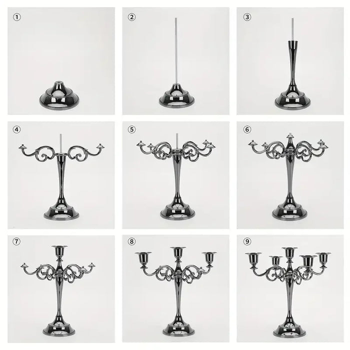 Matte Black 5-Arm Candelabra – Taper Candlestick Holder