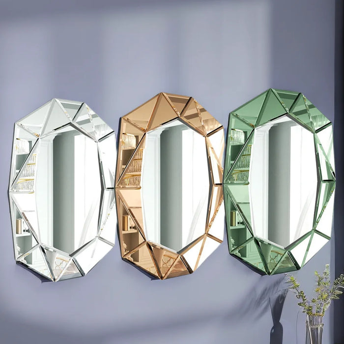 DecoGlow Gem-Cut Accent Wall Mirror – 28.3"x39.3" – Available in 3 Finishes