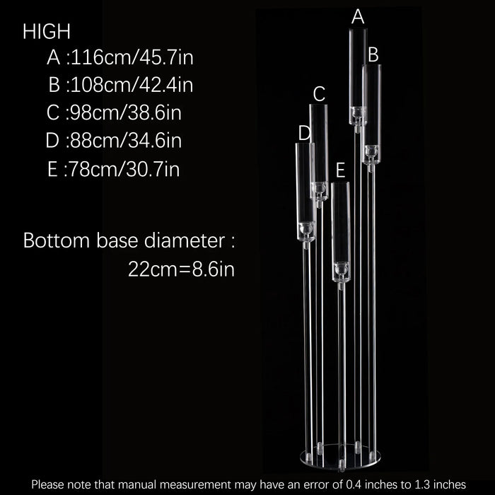 Clear 5-Arm Acrylic Floor Candelabra – Tall Sculptural Candle Holder (45.7")