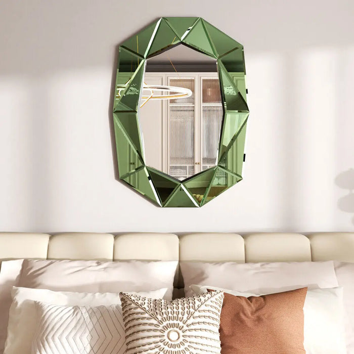 DecoGlow Gem-Cut Accent Wall Mirror – 28.3"x39.3" – Available in 3 Finishes