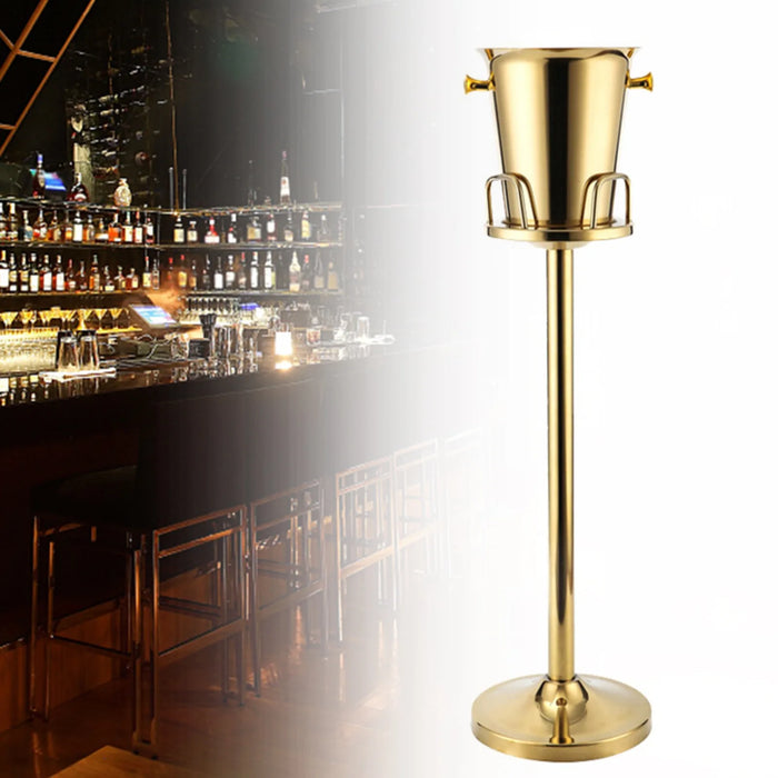 Free-Standing Gold Stainless Steel Wine & Champagne Ice Bucket – 5L Capacity
