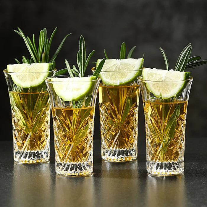 Diamond Cut Crystal Shot Glasses – Set of 6